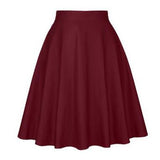 Cherry Printed 1950s Rockabilly Pleated Skirt High