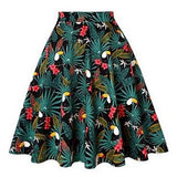 Summer Women Floral Casual Pleated Skirt High