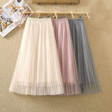 Lucyever Elastic High Waist Women Tulle Skirt Fashion S