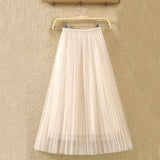 Lucyever Elastic High Waist Women Tulle Skirt Fashion S