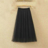 Lucyever Elastic High Waist Women Tulle Skirt Fashion S