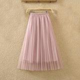 Lucyever Elastic High Waist Women Tulle Skirt Fashion S