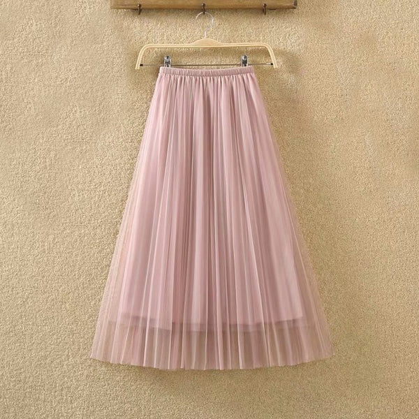 Lucyever Elastic High Waist Women Tulle Skirt Fashion S