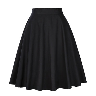 High Waist Runway Pleated Skirt Black