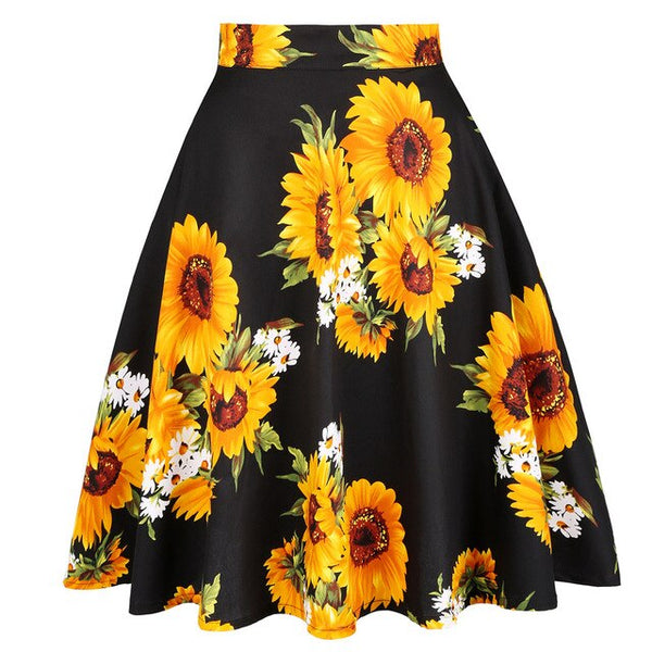 Polka Dot Printed Summer Women Skirt Colorful High