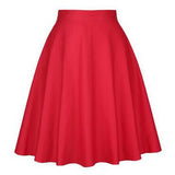 Floral Midi Skirt High Waist Cotton 50s Summer