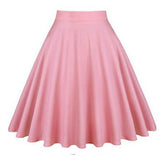 Floral Midi Skirt High Waist Cotton 50s Summer