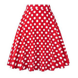 Floral Midi Skirt High Waist Cotton 50s Summer