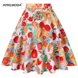 Summer 50s 60s Vintage Retro Fruit Print High