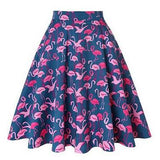 Red Women Pleated Skirt High Waist Checkered Plaid