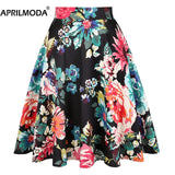 Red Women Pleated Skirt High Waist Checkered Plaid