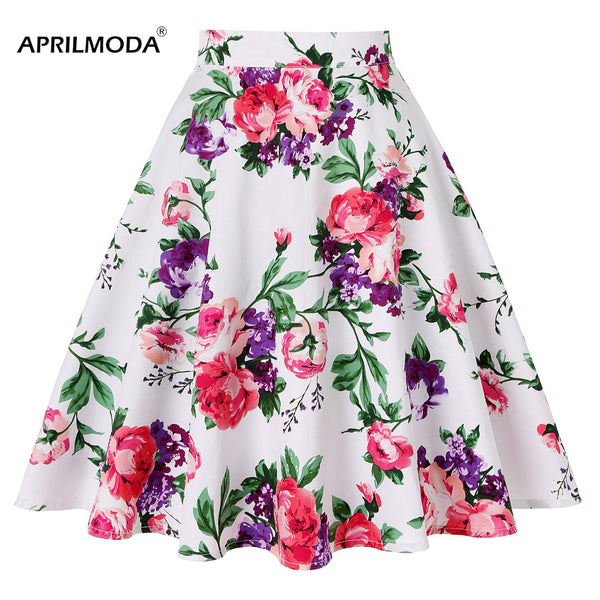 Cotton Floral 50s Retro Vintage Skirt 2020