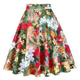 Runway Summer Pleated Skirt Floral High