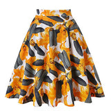Runway Summer Pleated Skirt Floral High