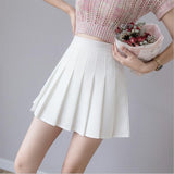 Women Skirt Preppy Style High Waist Pleated