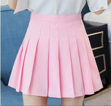 Women Skirt Preppy Style High Waist Pleated