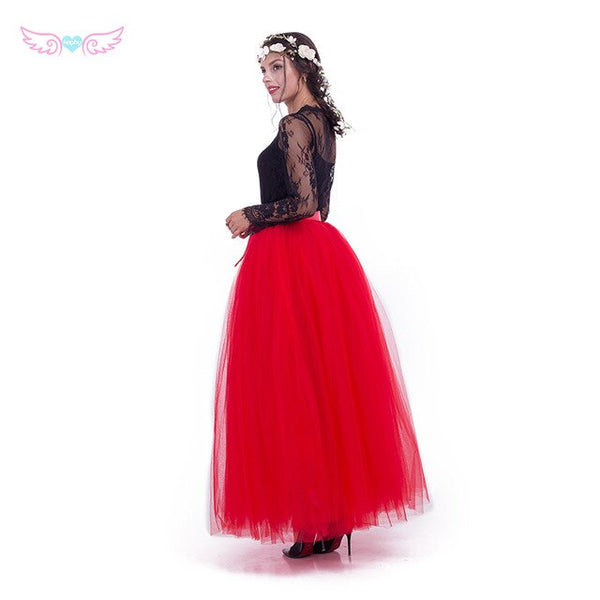7 Layers  Tulle Tutu Skirt dusty pink Formal Long