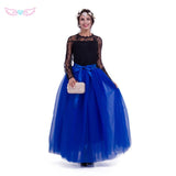 Floor length tulle skirt gray 7 Layers Tulle Skirts Women