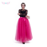Floor length tulle skirt gray 7 Layers Tulle Skirts Women