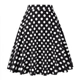 Cherry Printed 1950s Rockabilly Pleated Skirt High