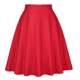 Cherry Printed 1950s Rockabilly Pleated Skirt High