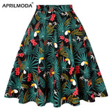 Parrot Animal Printed High Waist Women Skirt